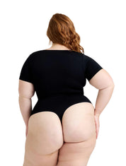 Square Neck Thong Bodysuit - HeyShape