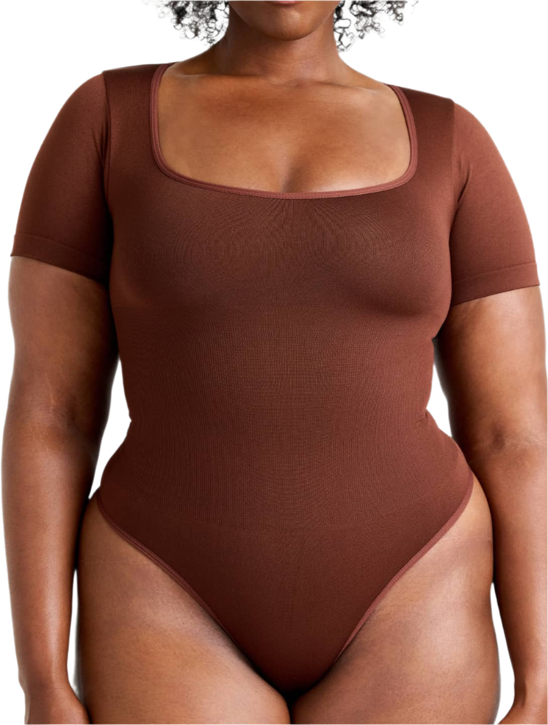 Square Neck Thong Bodysuit - HeyShape