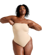 Strapless Thong Bodysuit - HeyShape