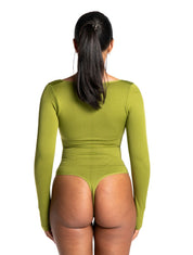 Long Sleeve Thong Bodysuit - HeyShape