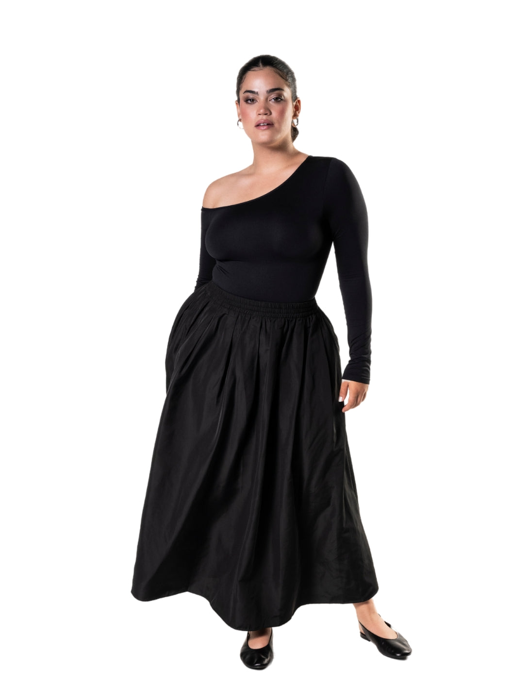 One Shoulder Long Sleeve Thong Bodysuit - HeyShape