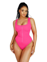 Sculpting Zip Up Swimsuit - HeyShape