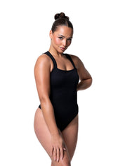 Ribbed Square Neck Shapewear Bodysuit - HeyShape