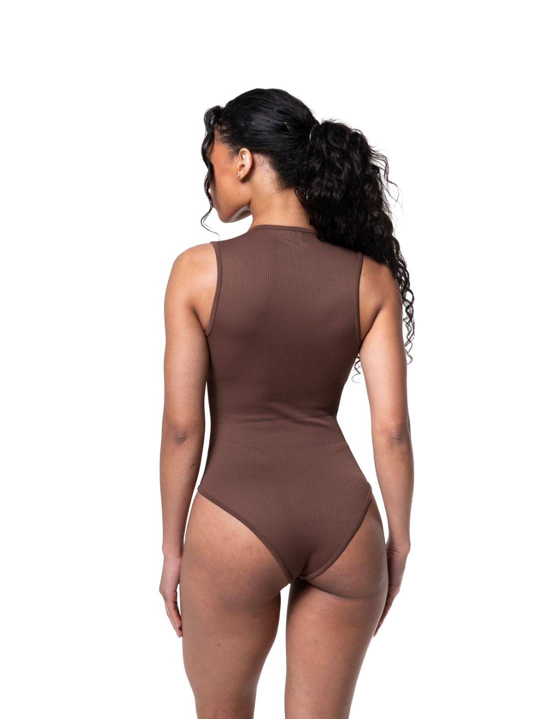 Ribbed Square Neck Shapewear Bodysuit