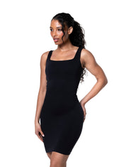 Square-Neck Seamless Mini Dress - HeyShape