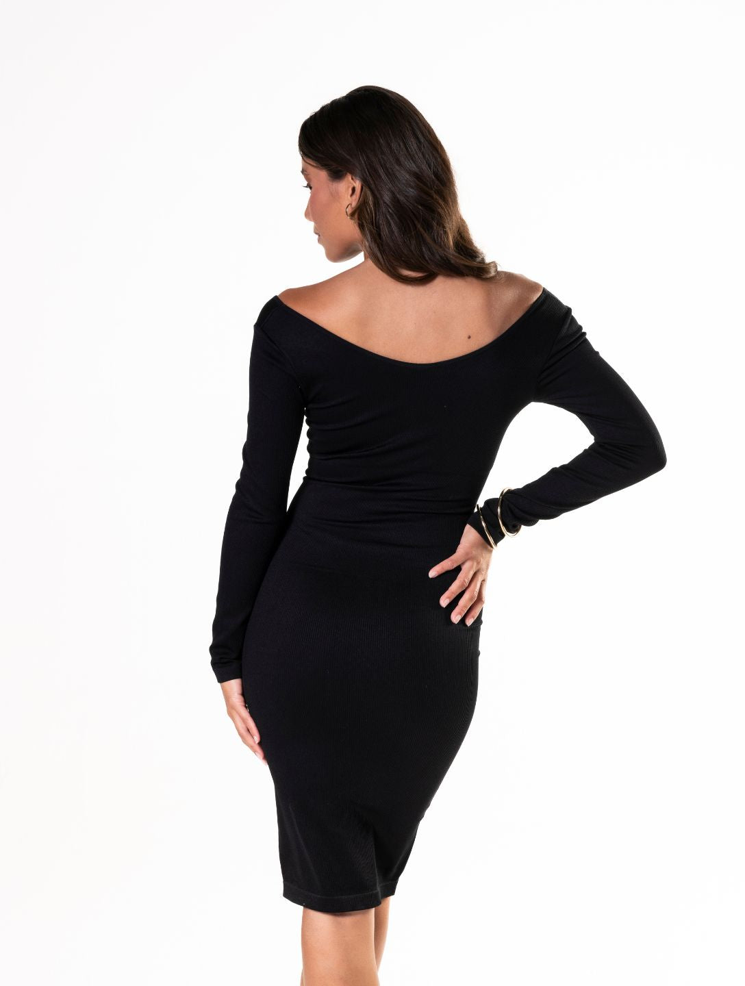 V-Neck Long Sleeve Dress