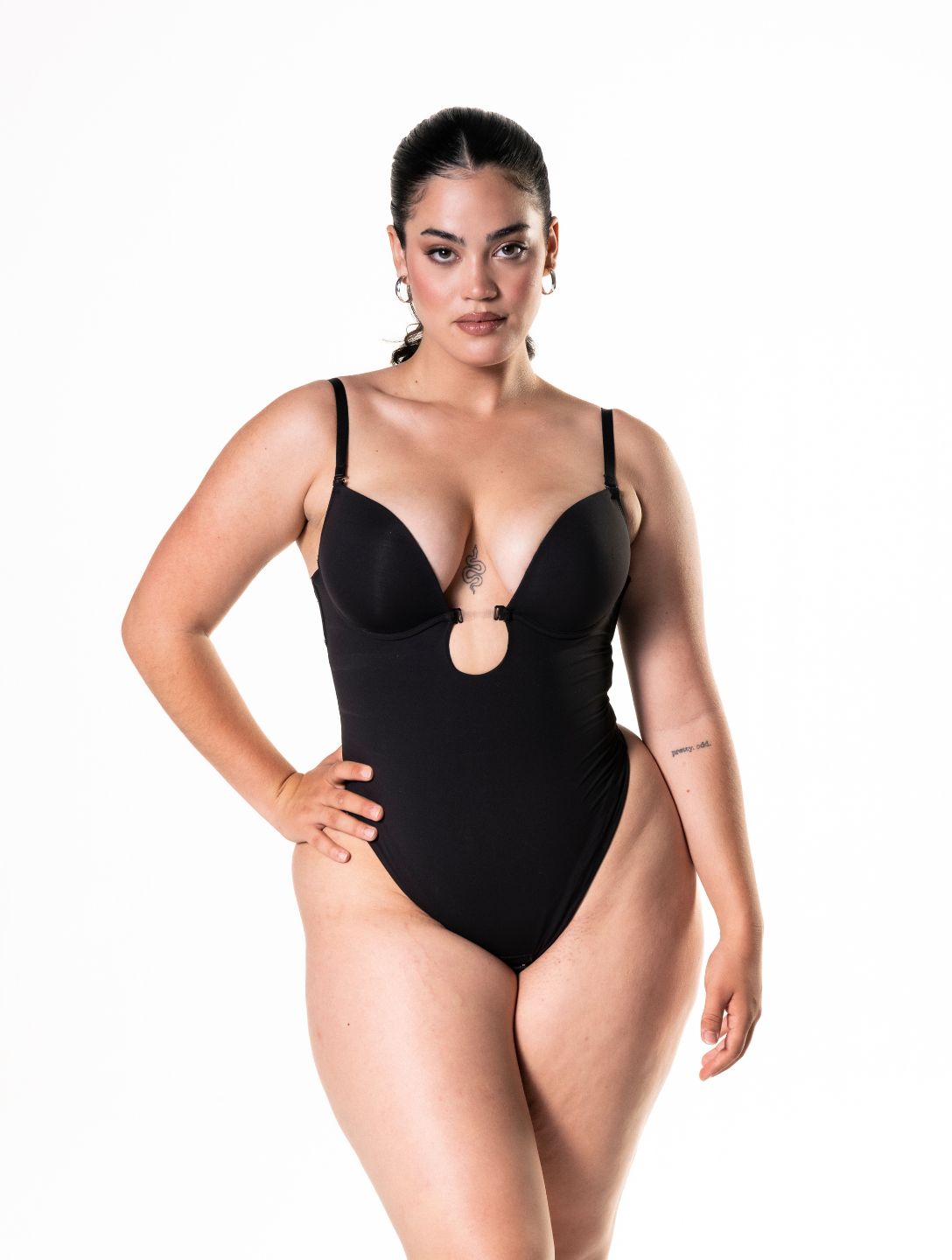 Plunge Shapewear String Bodysuit