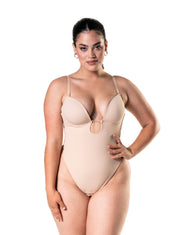 Plunge Shapewear Thong Bodysuit - HeyShape